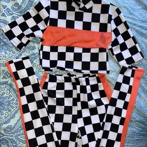 Raceway Outfit with Peach Stripe